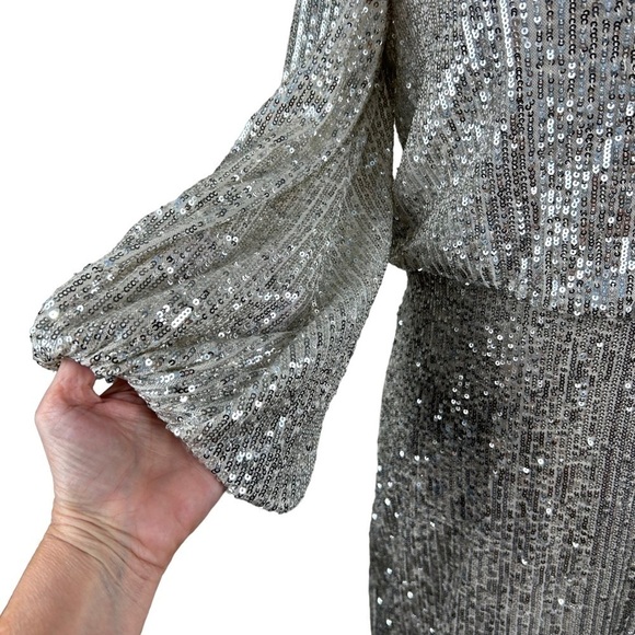 Eliza J Silver Sequined Dress - Picture 6 of 15